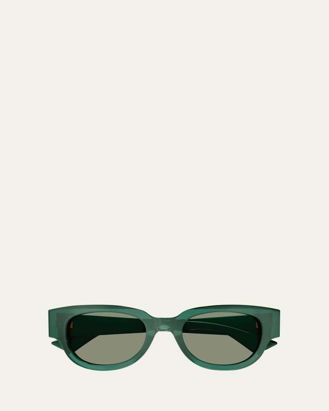 Engraved Logo Acetate Cat-Eye Sunglasses
